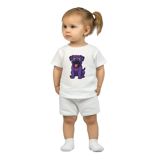T-shirt bébé blanc coton manches courtes Cane Corso