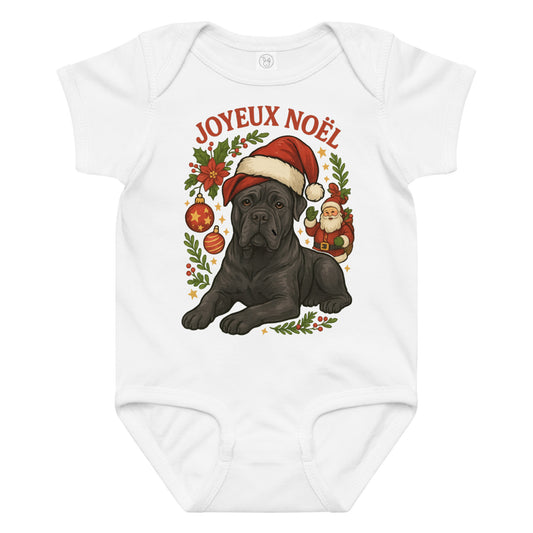 Body en jersey bébé blanc Noel Cane Corso