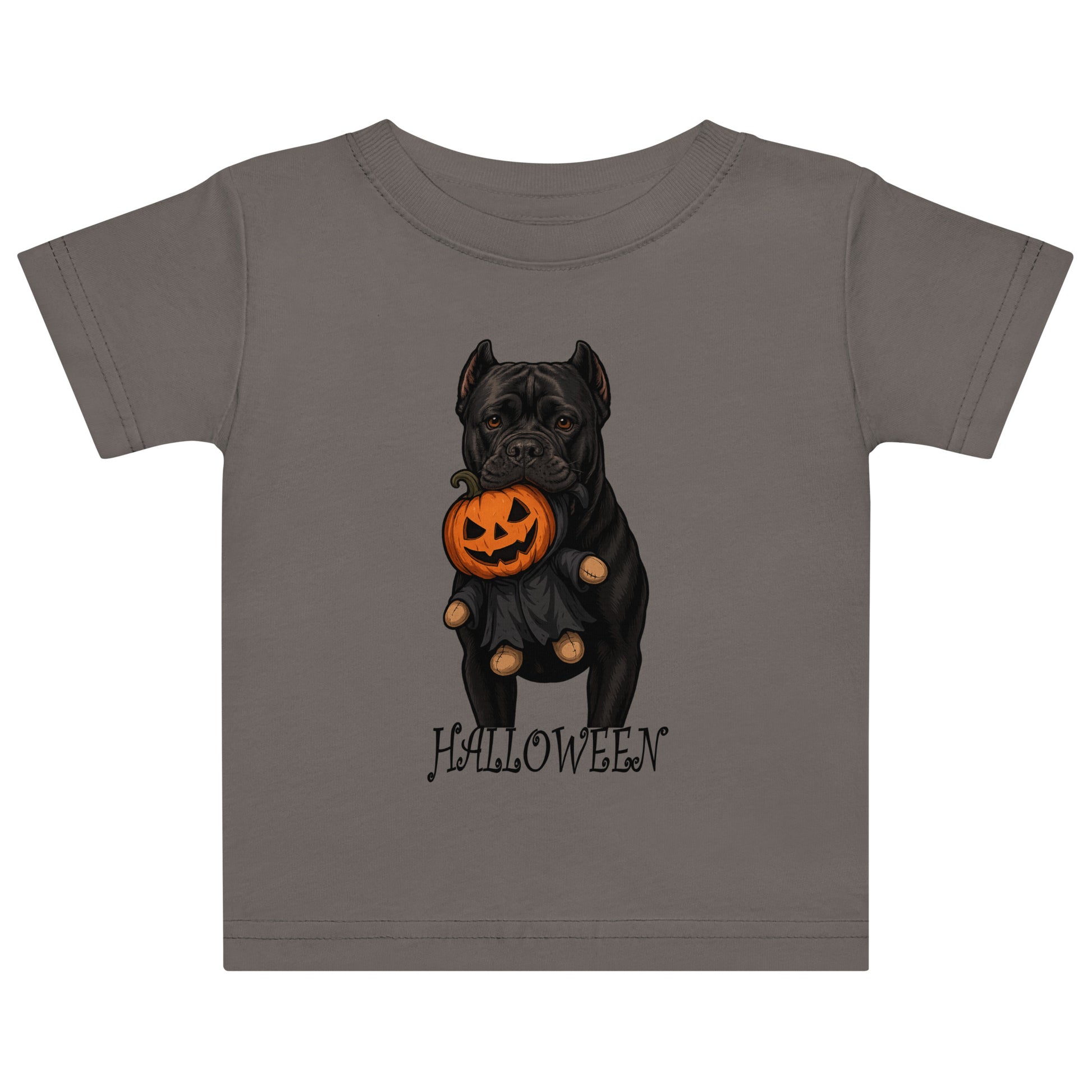 T-shirt en jersey bébé gris Cane Corso Halloween