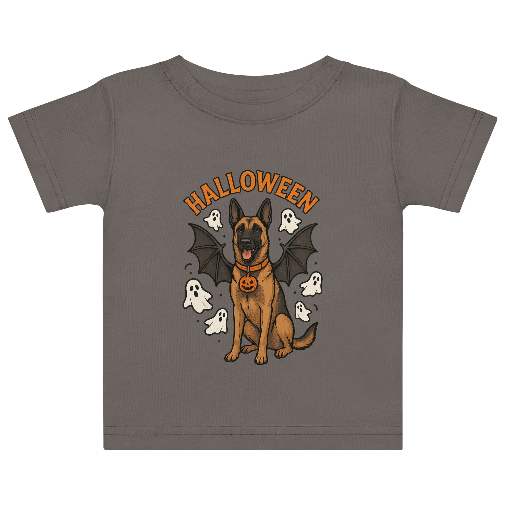T-shirt en jersey bébé gris Malinois Halloween