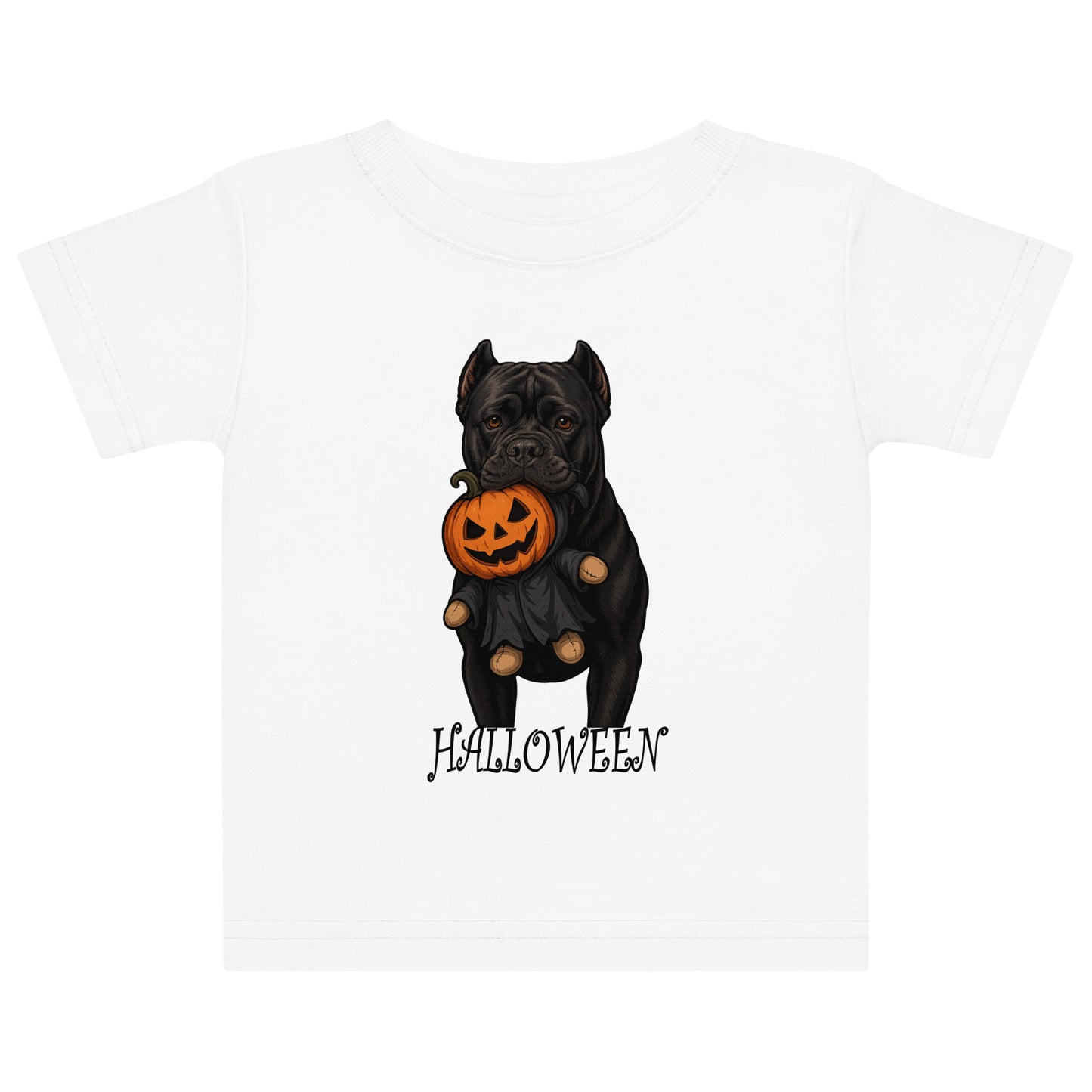 T-shirt en jersey bébé blanc Cane Corso Halloween