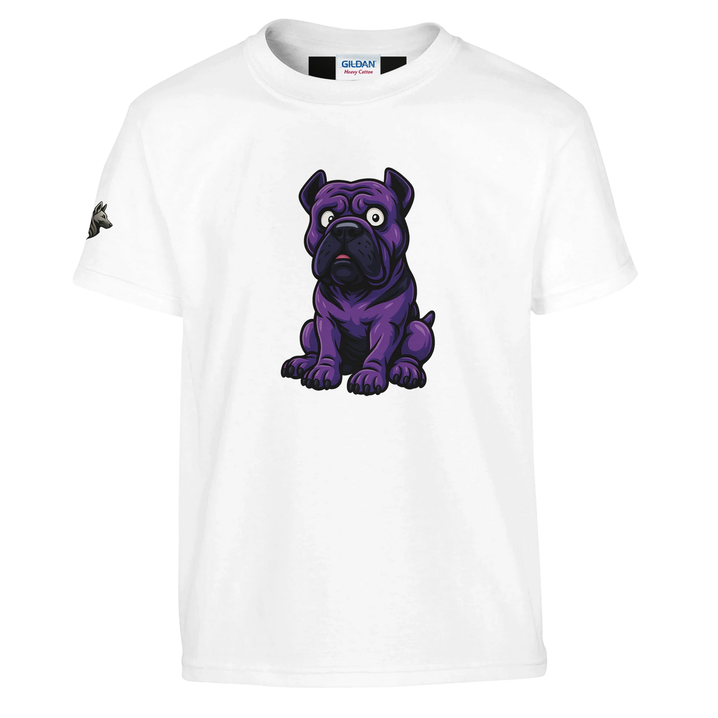 T-shirt enfant classique ras du cou Cane Corso humour 1  avec logo sur manche droite MolossDesign