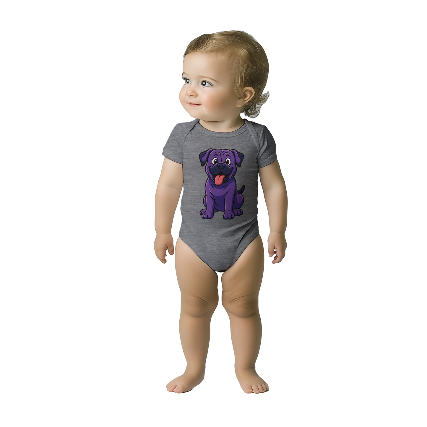 Body bébé gris coton manches courtes Cane Corso