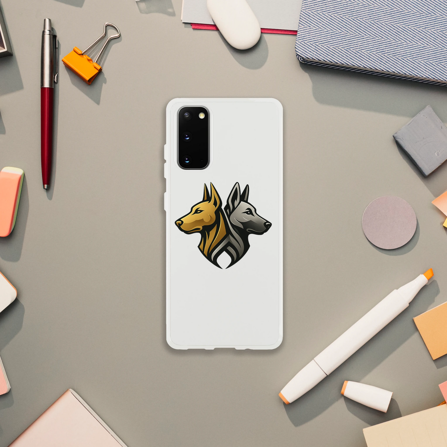 Coque transparente pour Samsung Galaxy avec logo de la marque MolossDesign