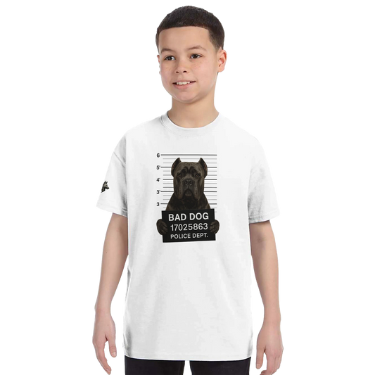 T-shirt enfant unisexe classique ras du cou blanc Bad Dog Cane Corso