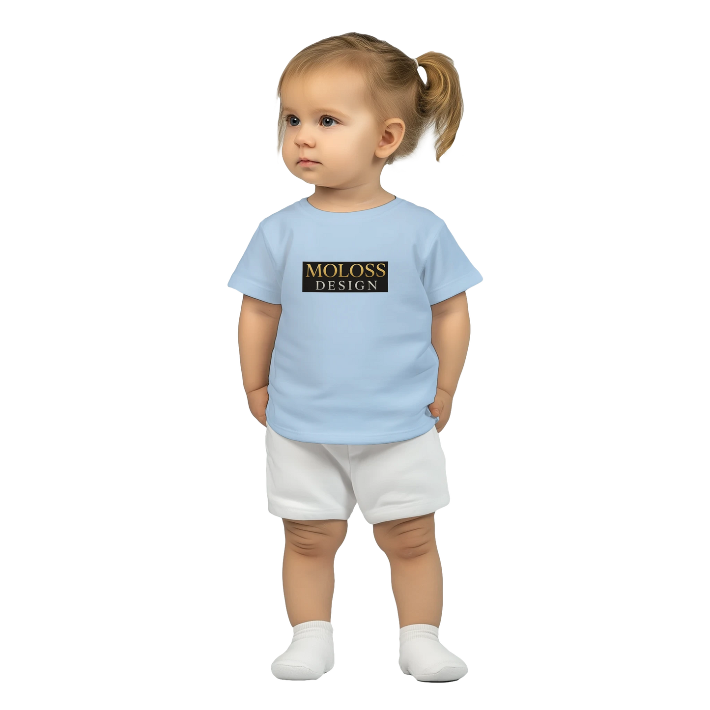 T-shirt bébé bleu ciel coton manches courtes MolossDesign