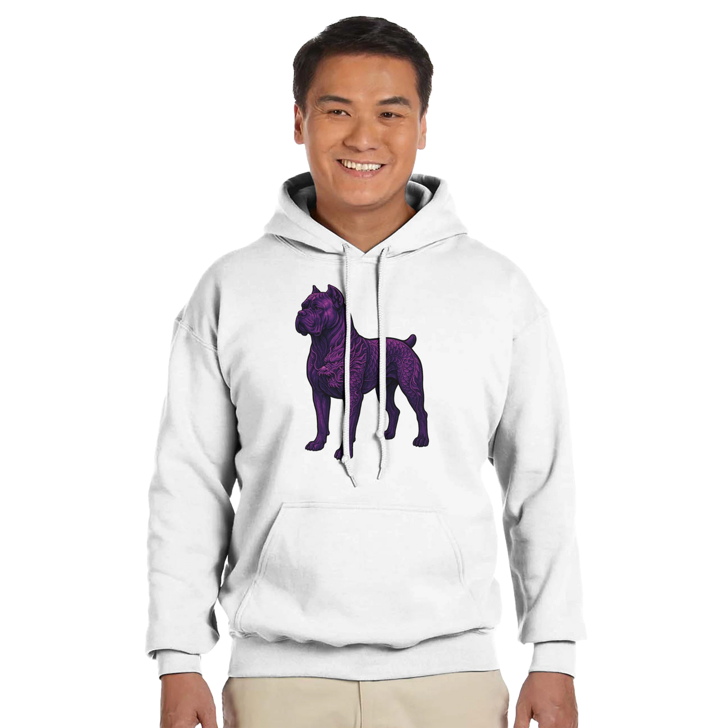 Sweat à capuche adulte unisexe classique blanc Dragon Cane Corso