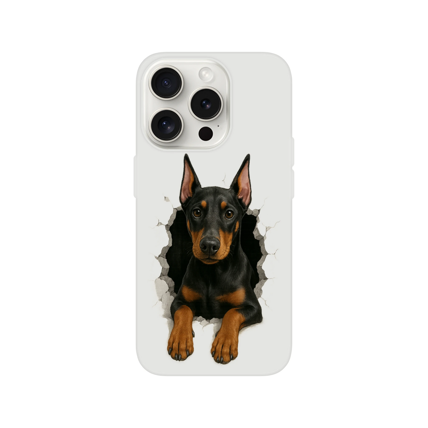Coque pour Iphone Dobermann trou mur