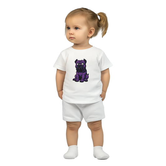 T-shirt bébé blanc coton manches courtes Cane Corso