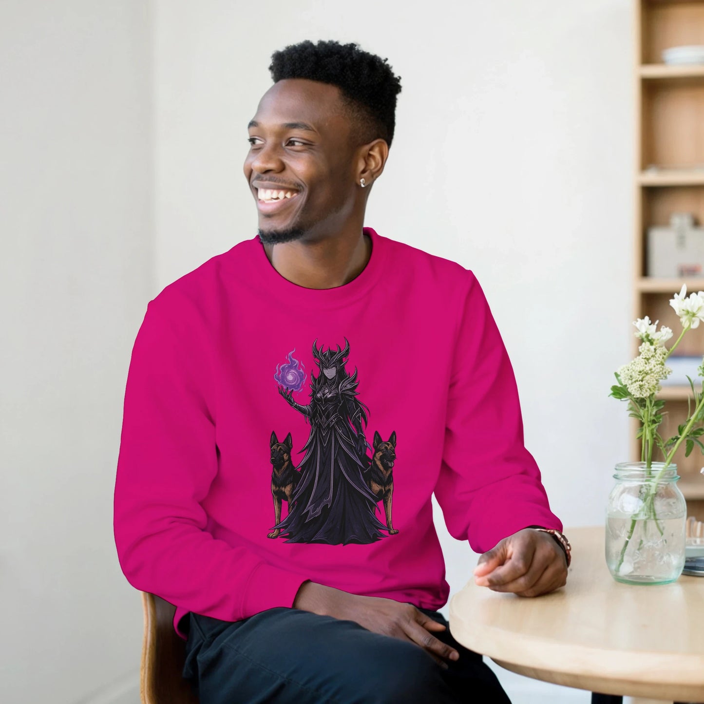 Sweat-shirt adulte unisexe classique ras du cou fuchsia Fantastique Malinois