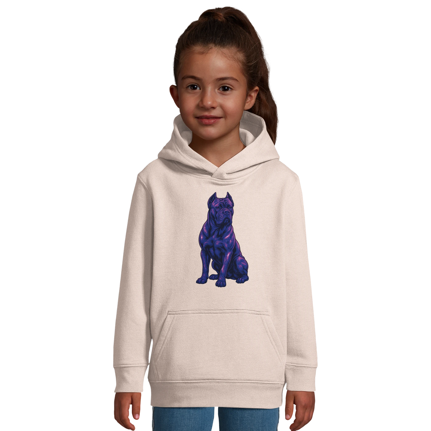 Sweat-shirt enfant mélange recyclé Cane Corso 2 avec logo sur le dos MolossDesign