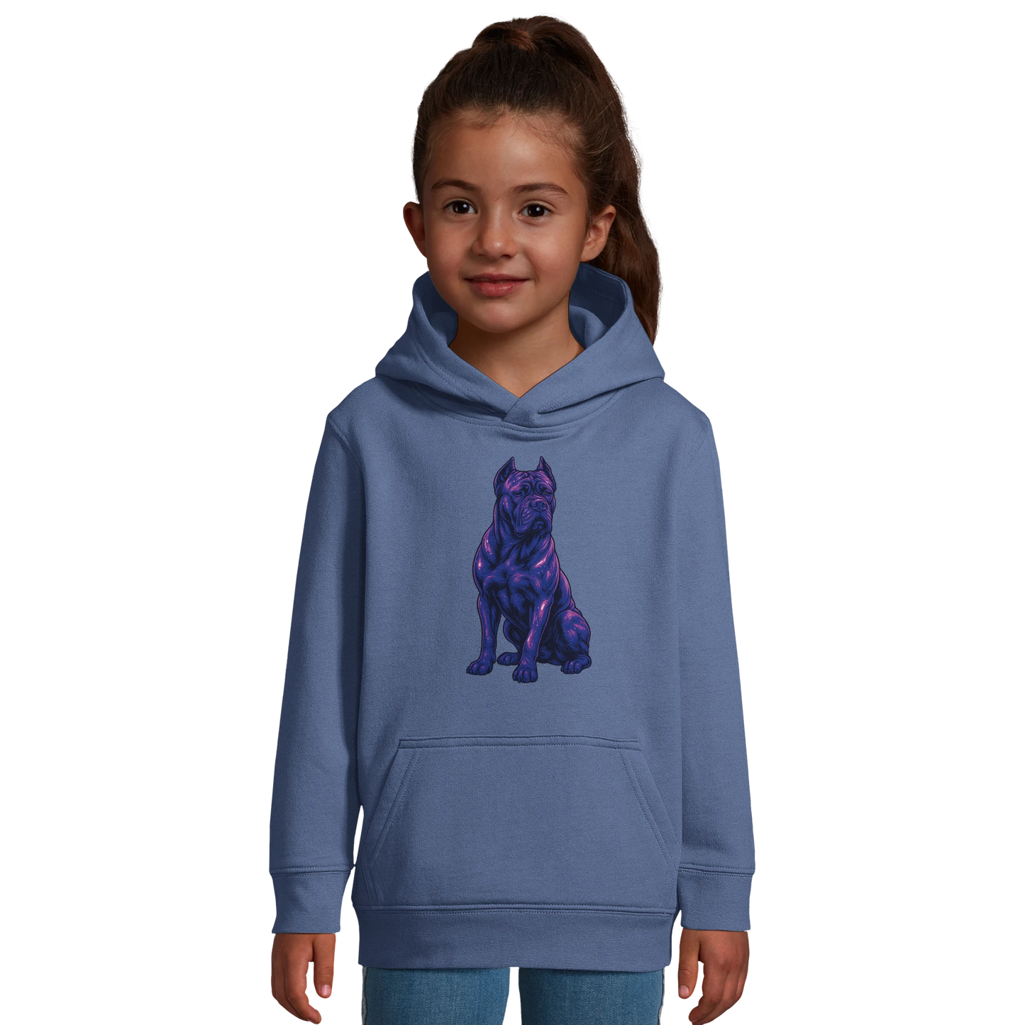 Sweat-shirt à capuche enfant bleu Cane Corso