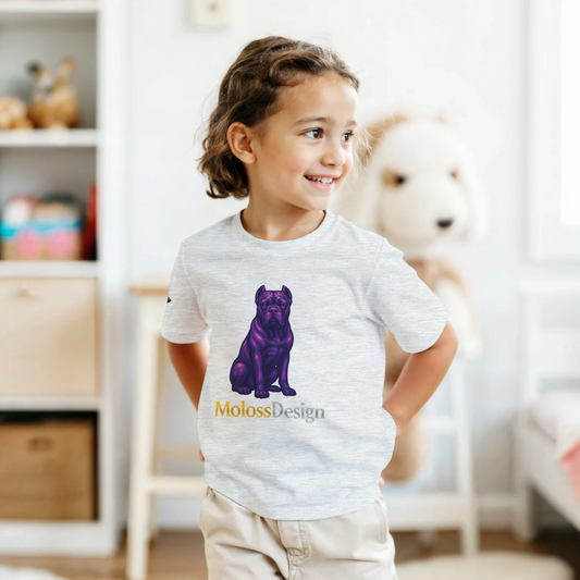 T-shirt enfant unisexe classique ras du cou gris clair Cane Corso MolossDesign