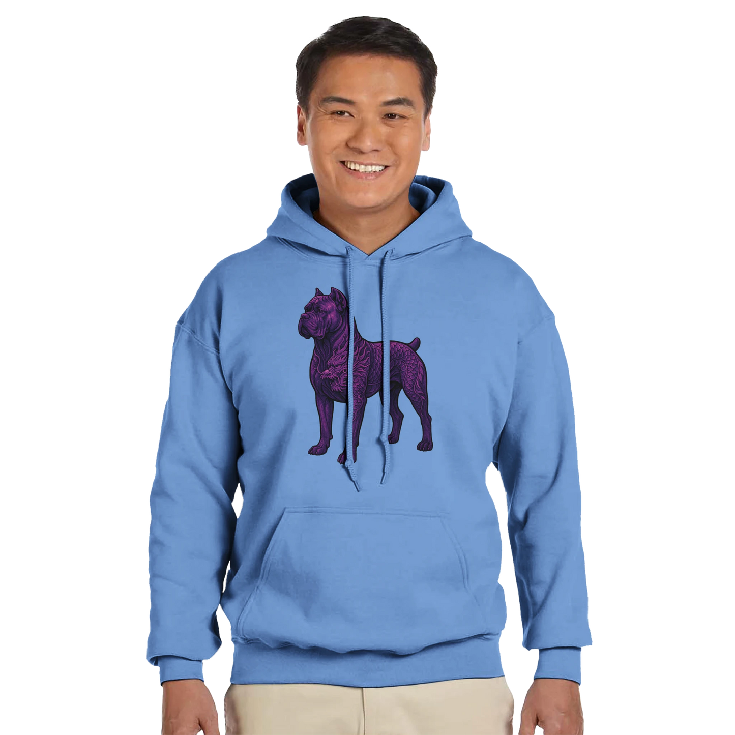 Sweat à capuche adulte unisexe classique bleu Dragon Cane Corso
