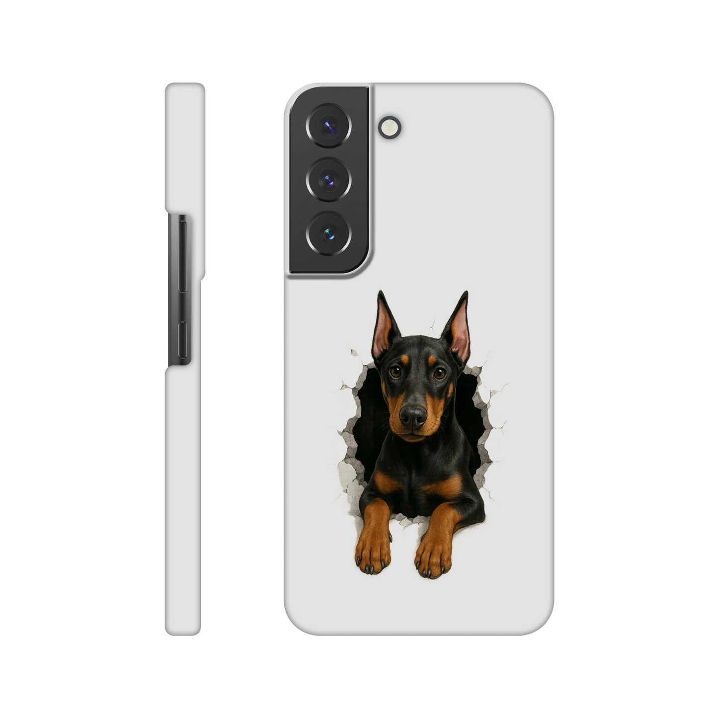 Coque de téléphone pour Samsung Galaxy S-Dobermann trou mur