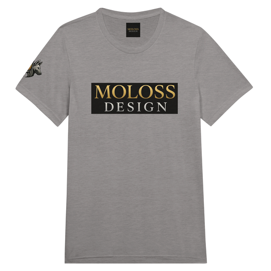 T-shirt  sport unisexe Triblend ras du cou gris logo MolossDesign