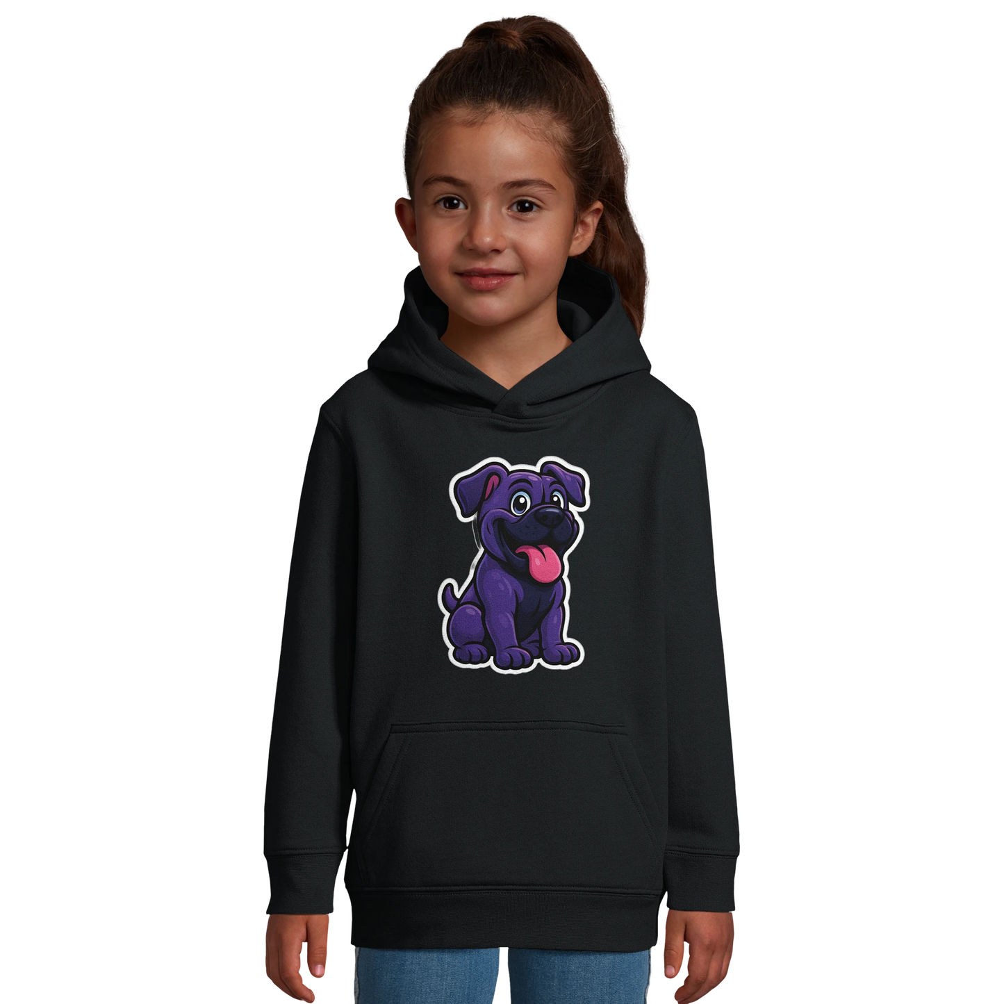 Sweat-shirt à capuche enfant noir Cane Corso humour