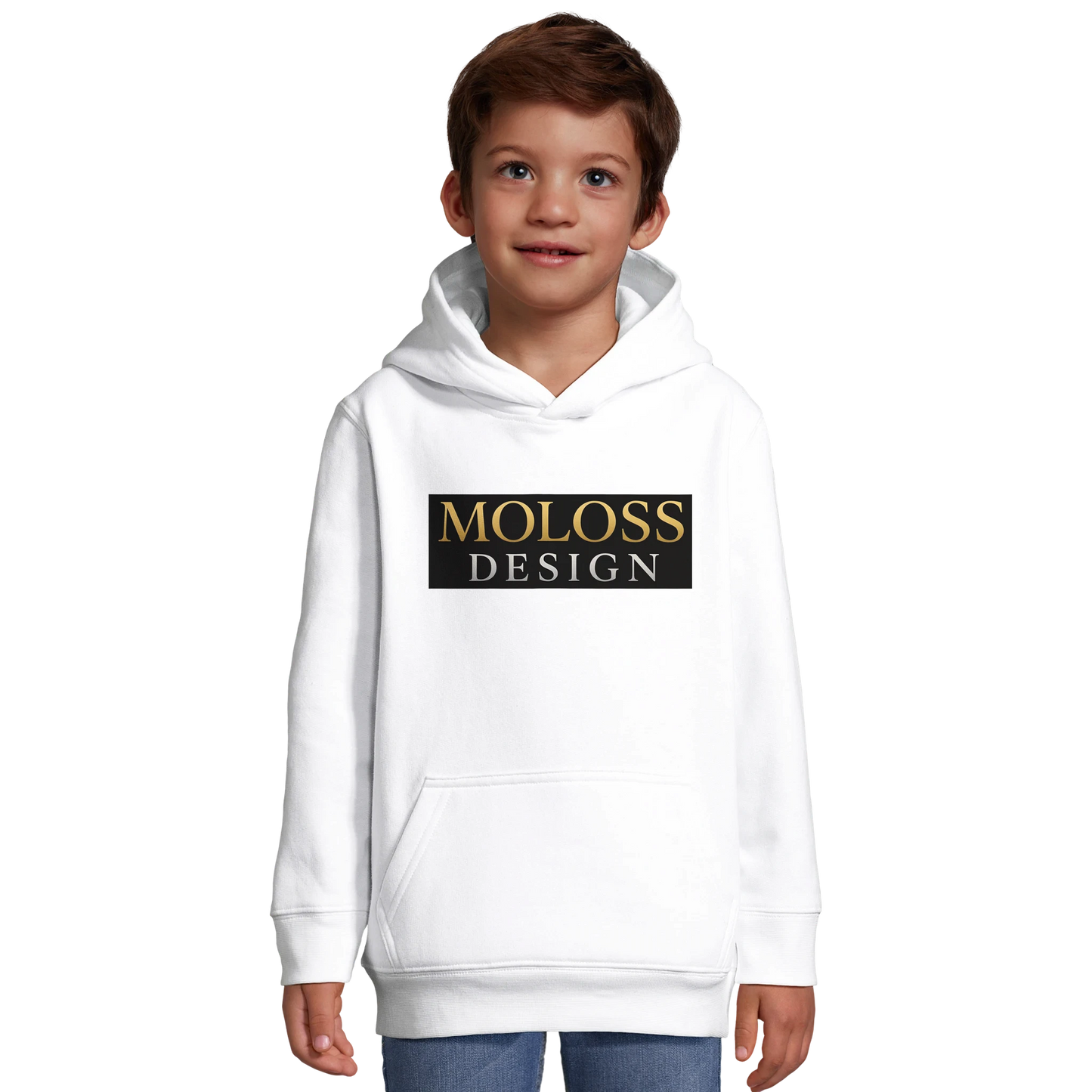 Sweat-shirt à capuche enfant blanc MolossDesign