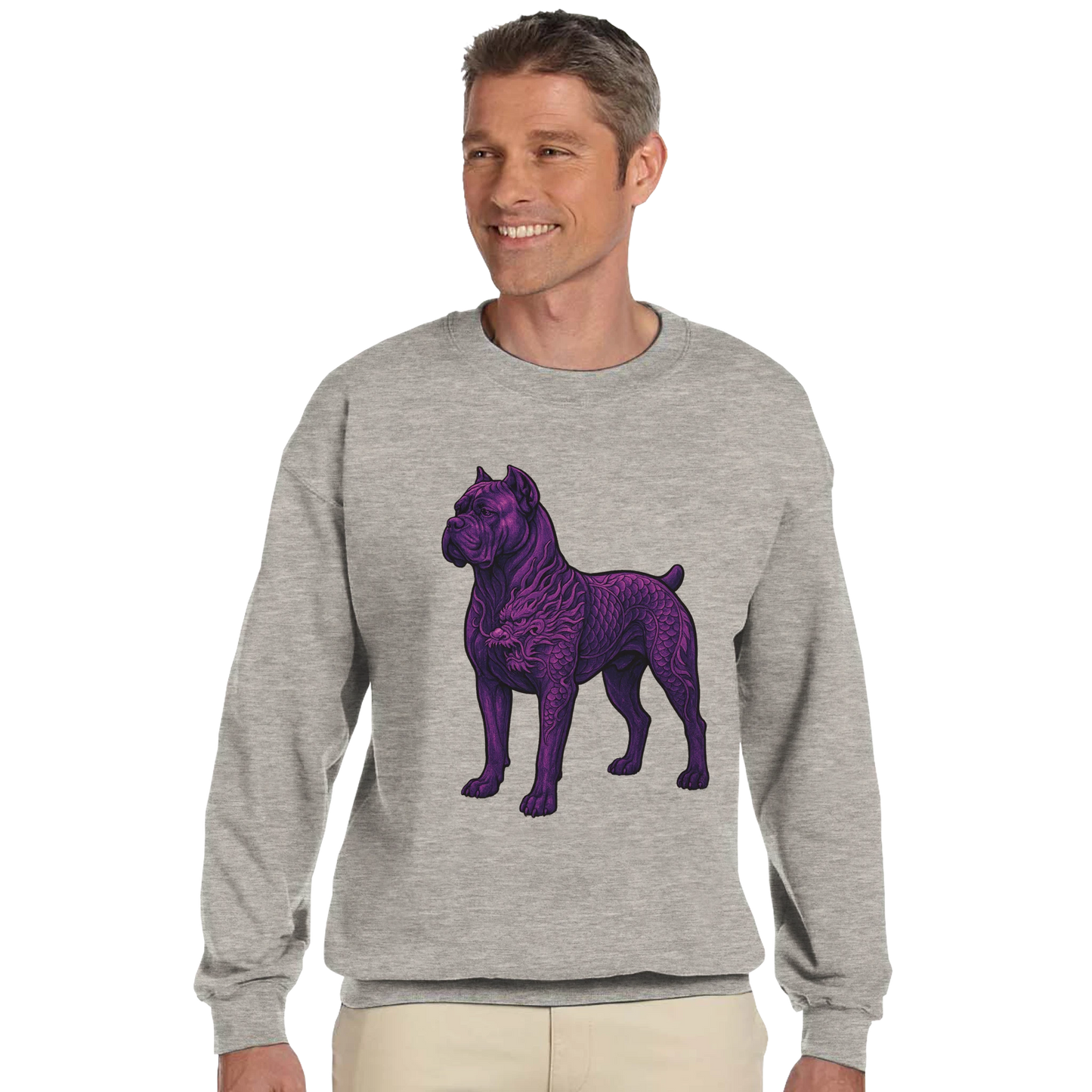 Sweat-shirt adulte unisexe classique ras du cou gris Cane Corso