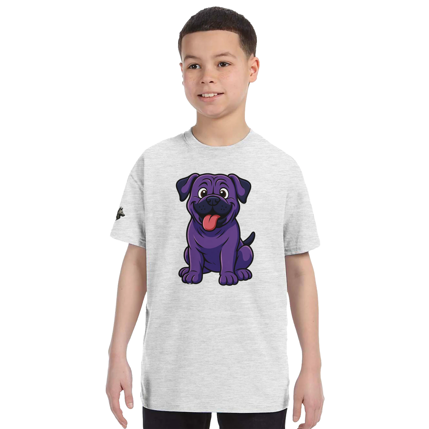 T-shirt enfant unisexe classique ras du cou gris clair Cane Corso humour