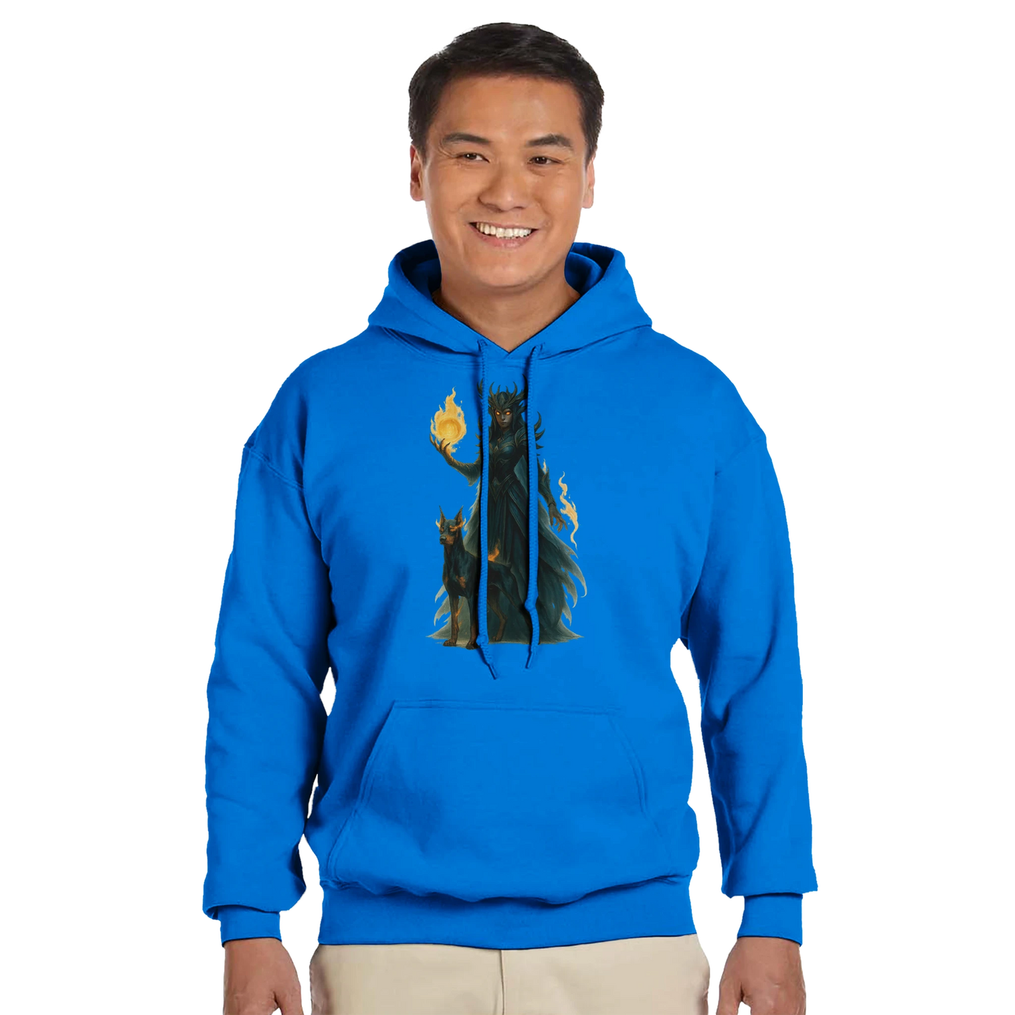 Sweat à capuche adulte unisexe classique bleu Fantastique Dobermann