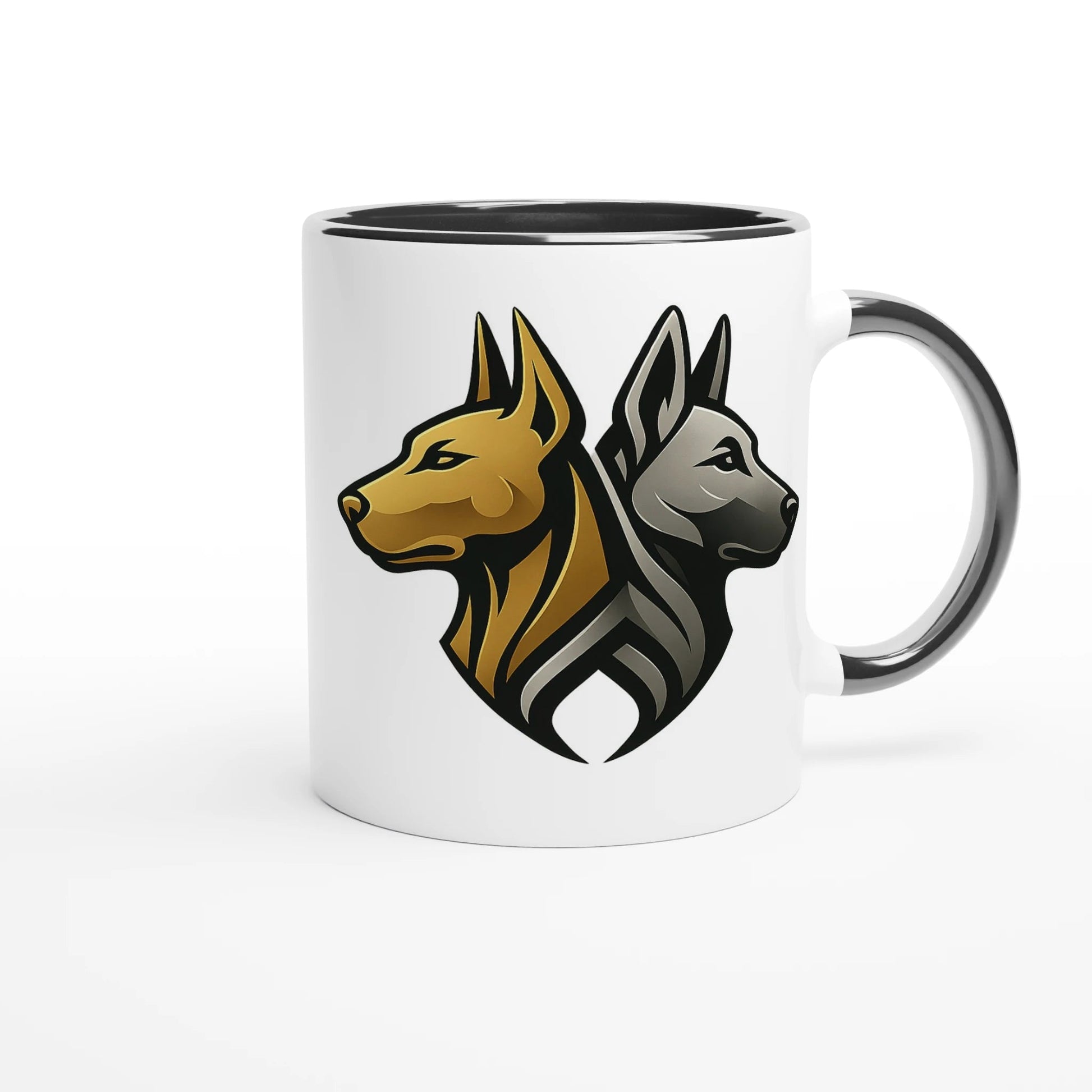 Mug céramique blanche 325 ml (11 oz) intérieur coloré-affiche Malinois Molossdesign et logo