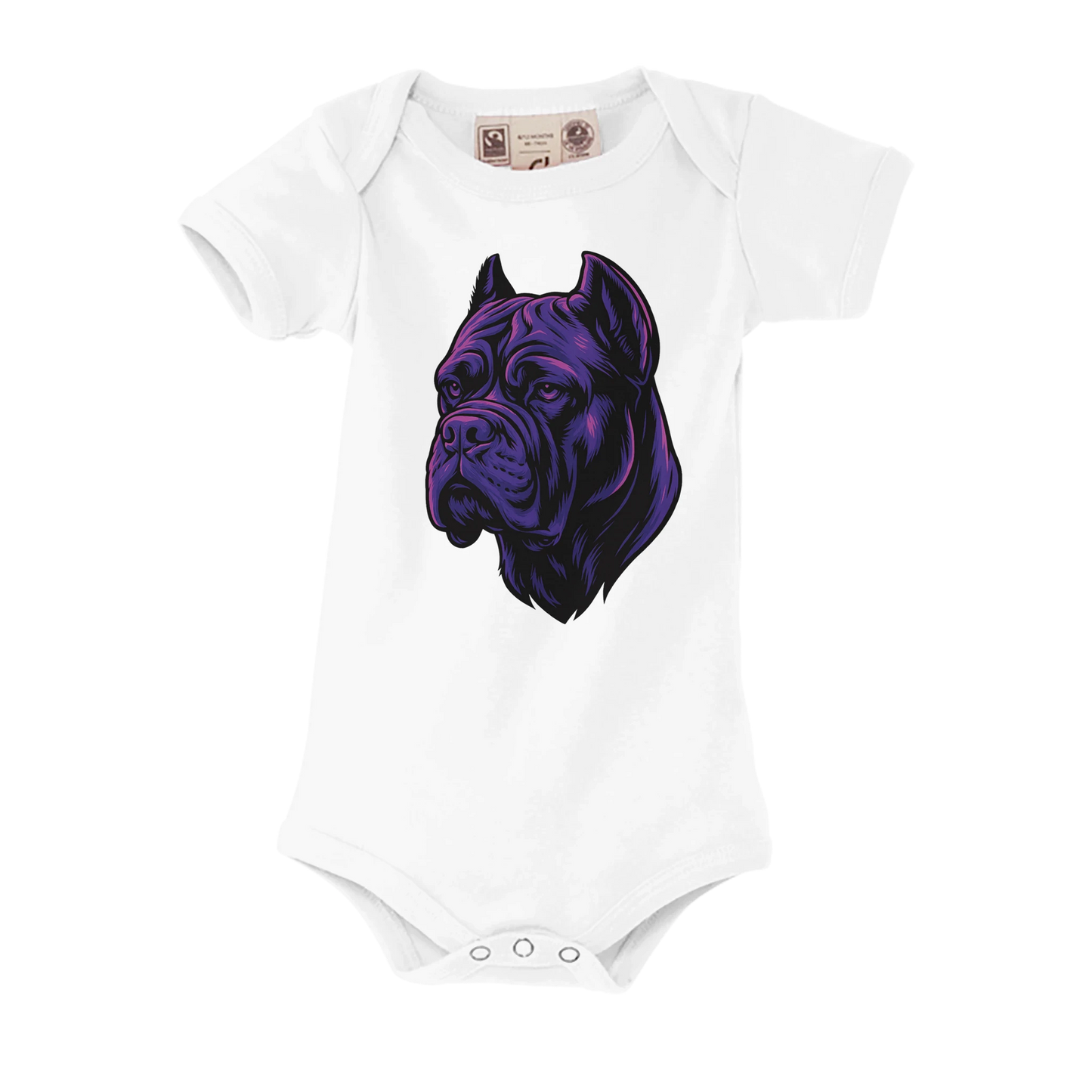 Body bébé blanc coton bio manches courtes Cane Corso