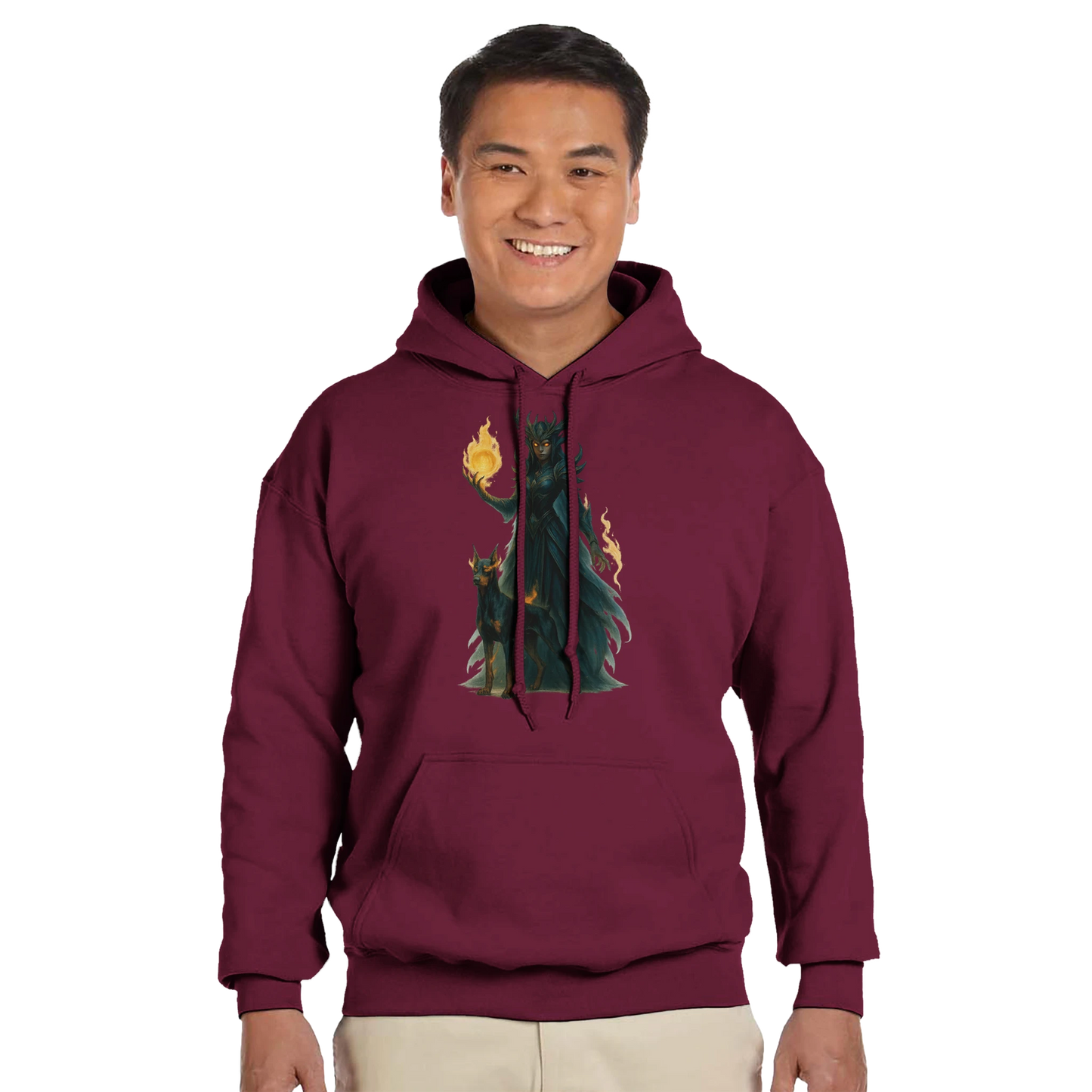 Sweat à capuche adulte unisexe classique rouge Fantastique Dobermann