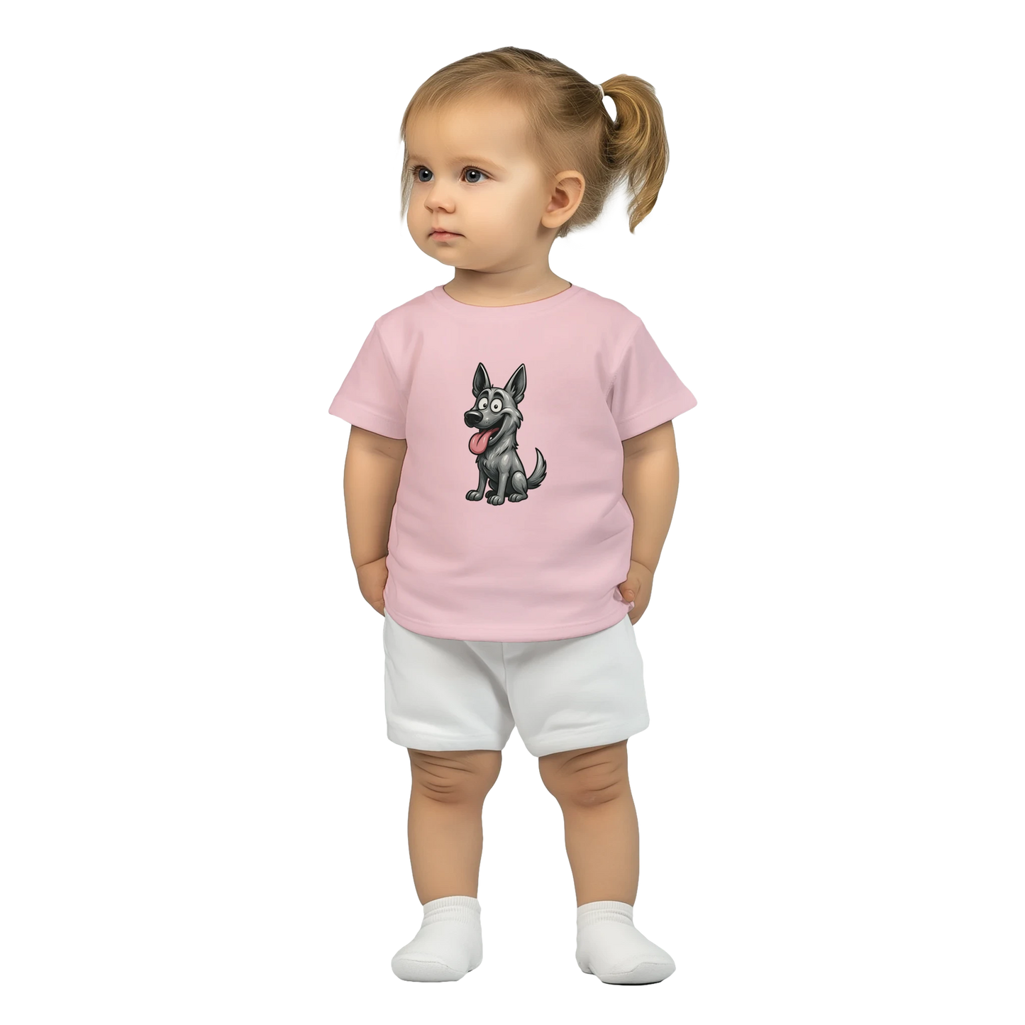 T-shirt bébé rose coton manches courtes Malinois