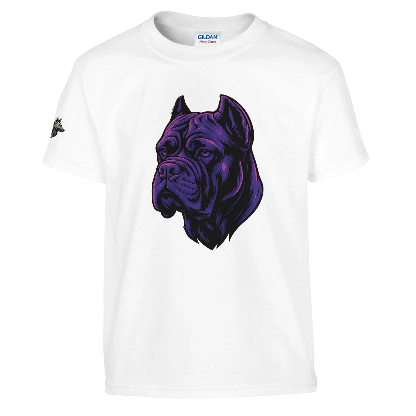 T-shirt enfant unisexe classique ras du cou blanc tête cane Corso