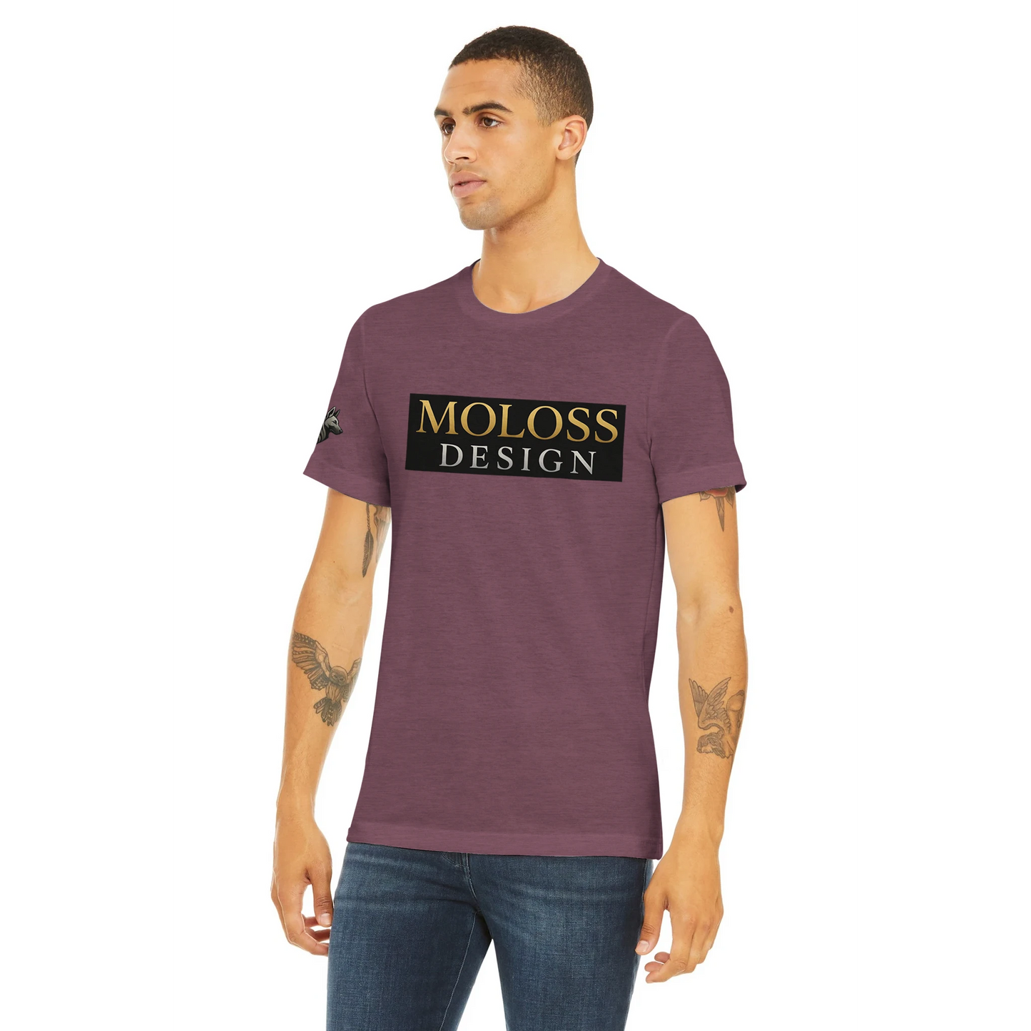 T-shirt  sport unisexe Triblend ras du cou violet logo MolossDesign