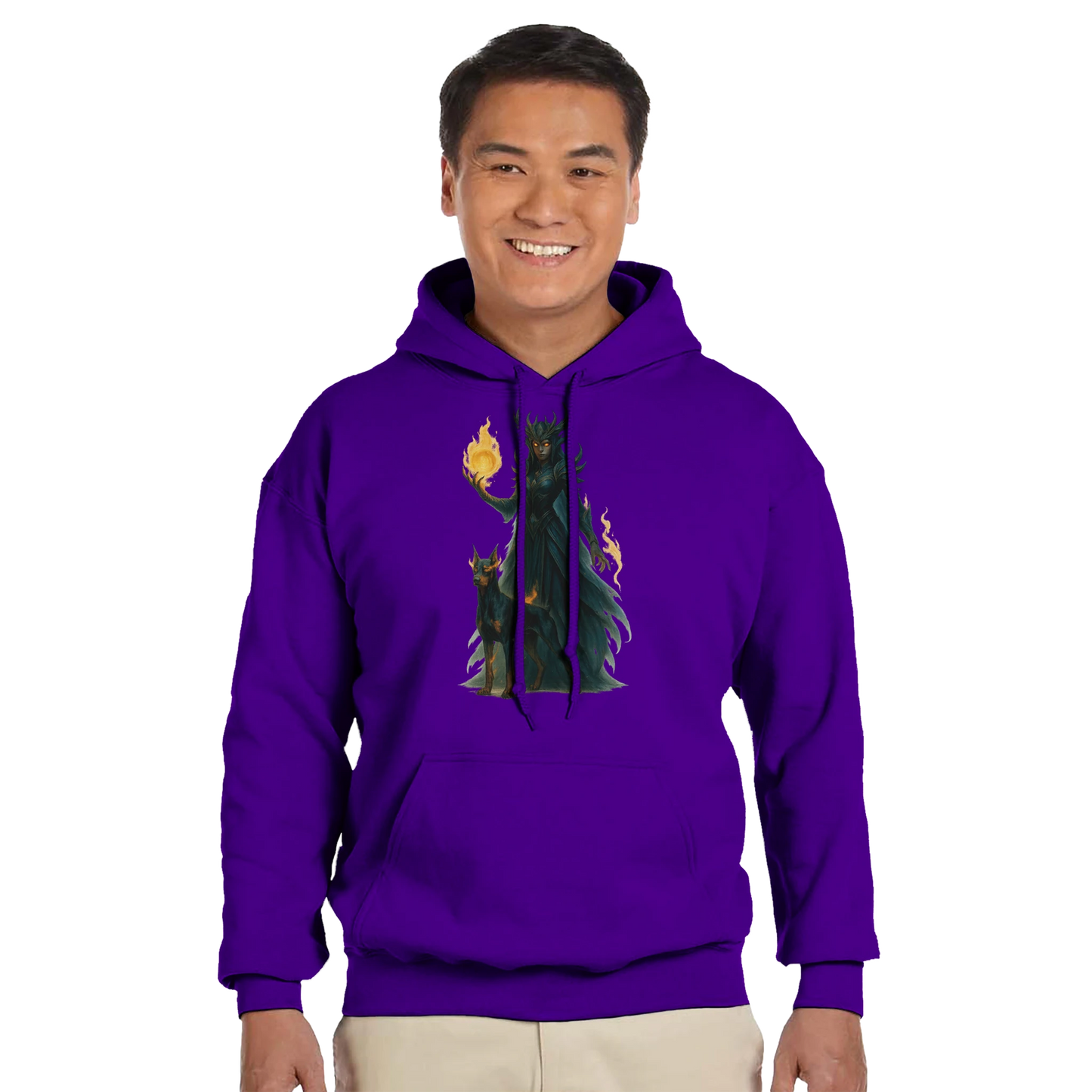 Sweat à capuche adulte unisexe classique violet Fantastique Dobermann