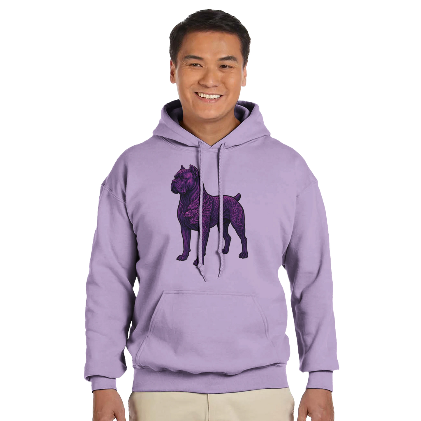 Sweat à capuche adulte unisexe classique violet Dragon Cane Corso