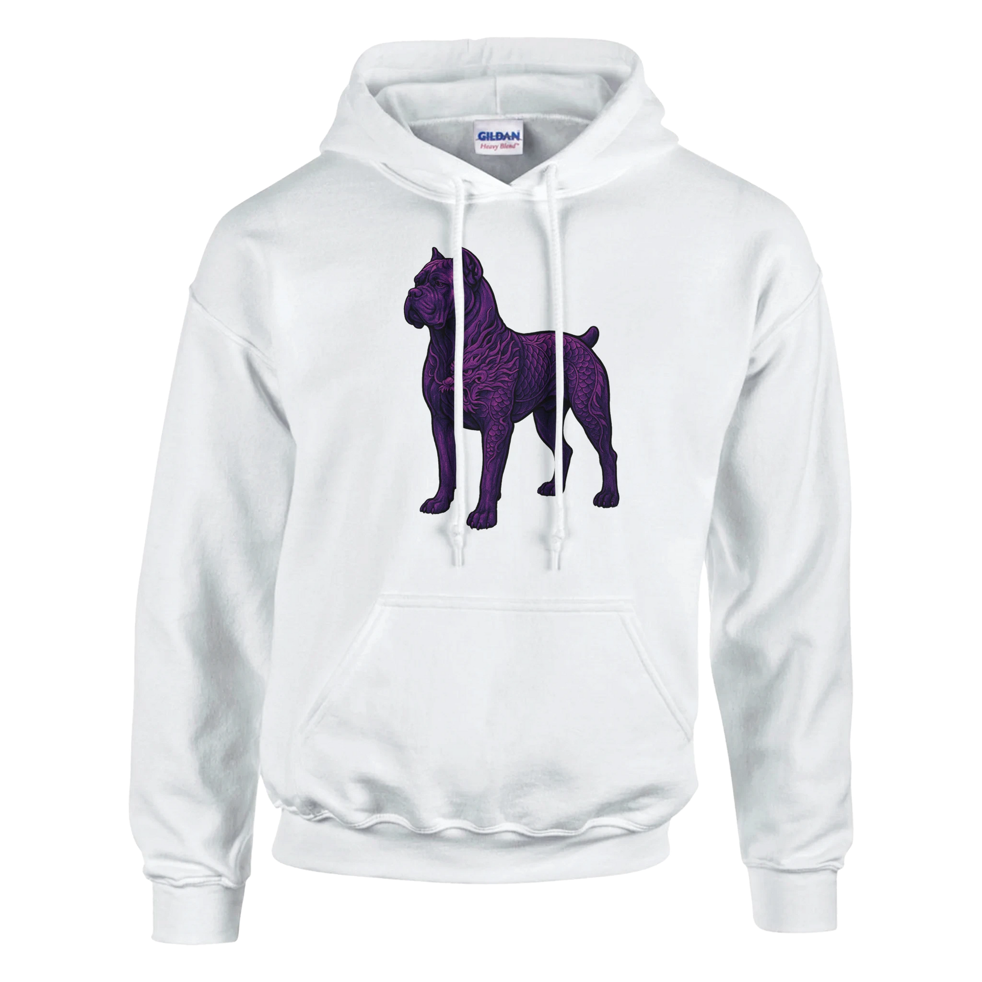 Sweat à capuche adulte unisexe classique blanc Dragon Cane Corso