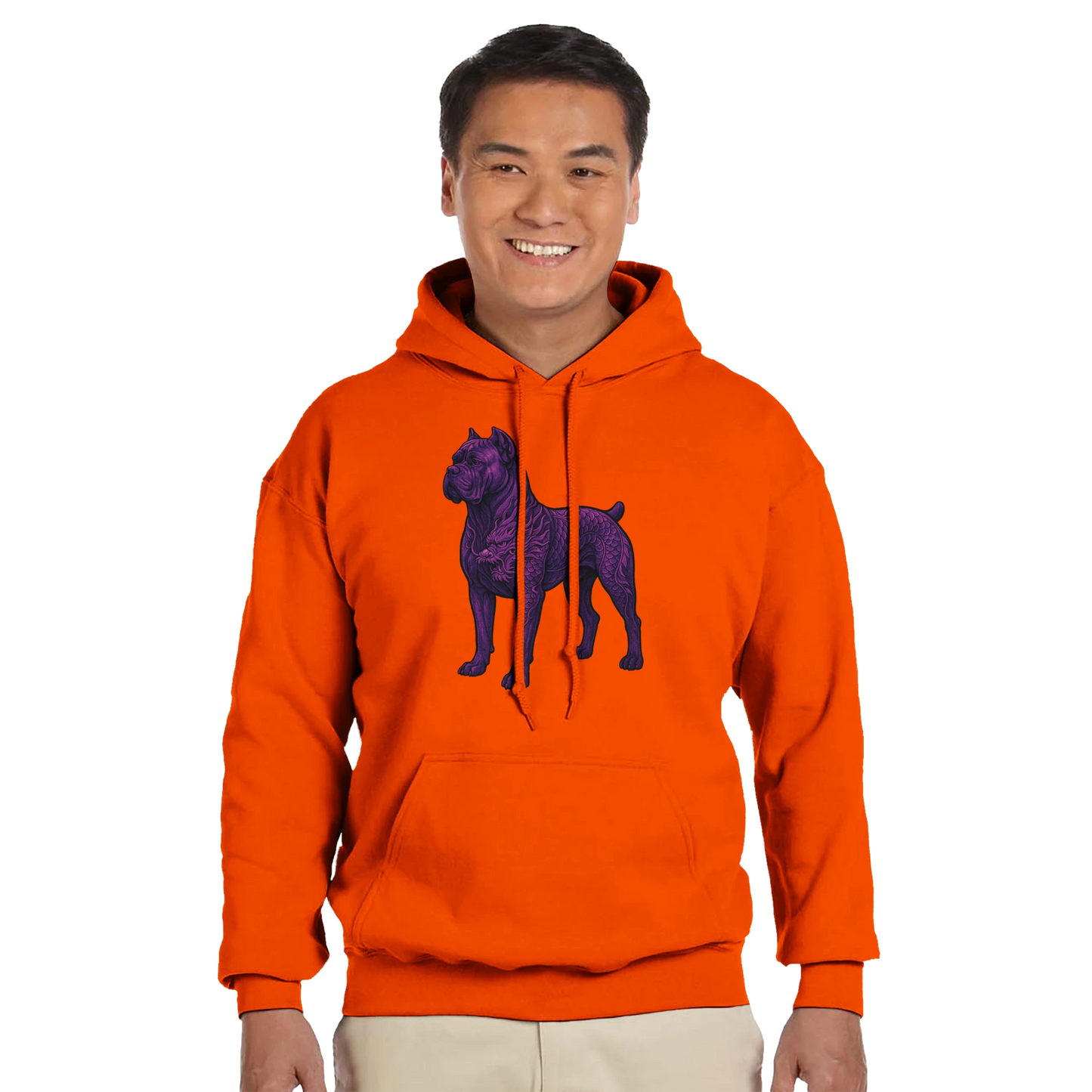 Sweat à capuche adulte unisexe classique orange Dragon Cane Corso