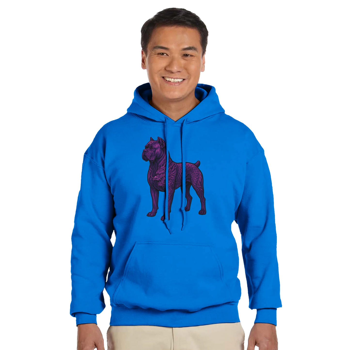 Sweat à capuche adulte unisexe classique bleu Dragon Cane Corso