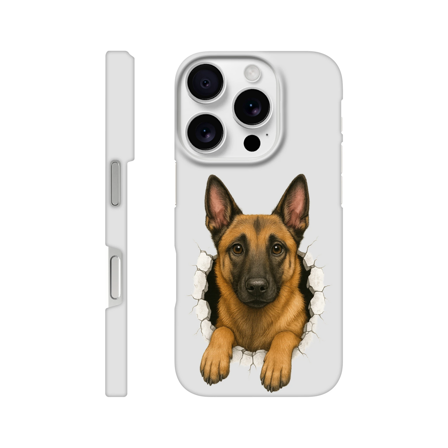 Coque de téléphone pour Iphone Malinois trou mur2