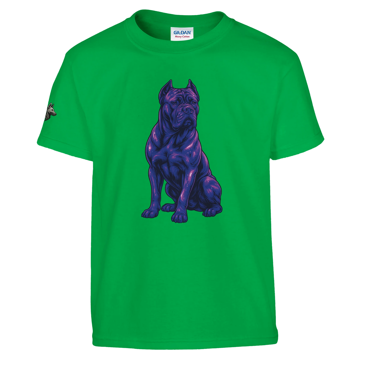 T-shirt enfant unisexe classique ras du cou vert Cane Corso
