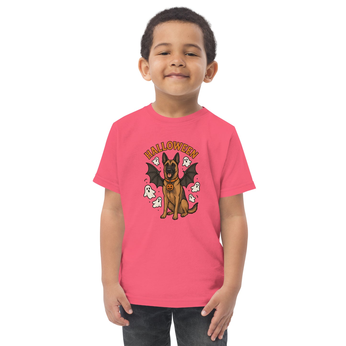 T-shirt en jersey enfant rose Malinois Halloween
