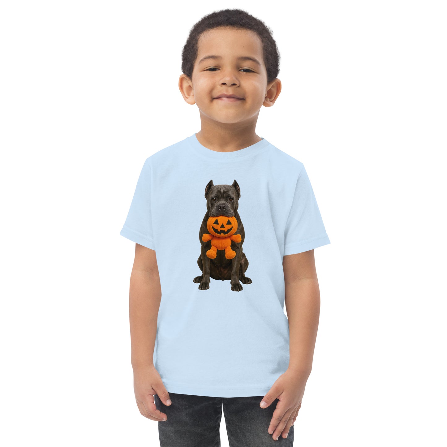T-shirt en jersey enfant bleu Cane Corso Halloween