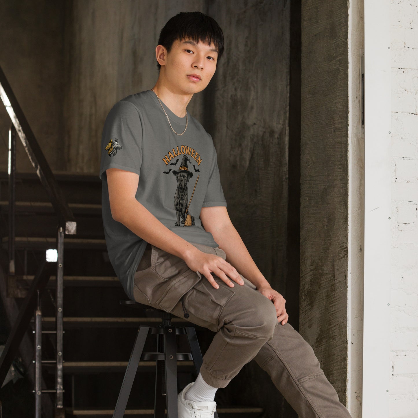 T-shirt Unisexe adulte unisexe gris Cane Corso Halloween 4