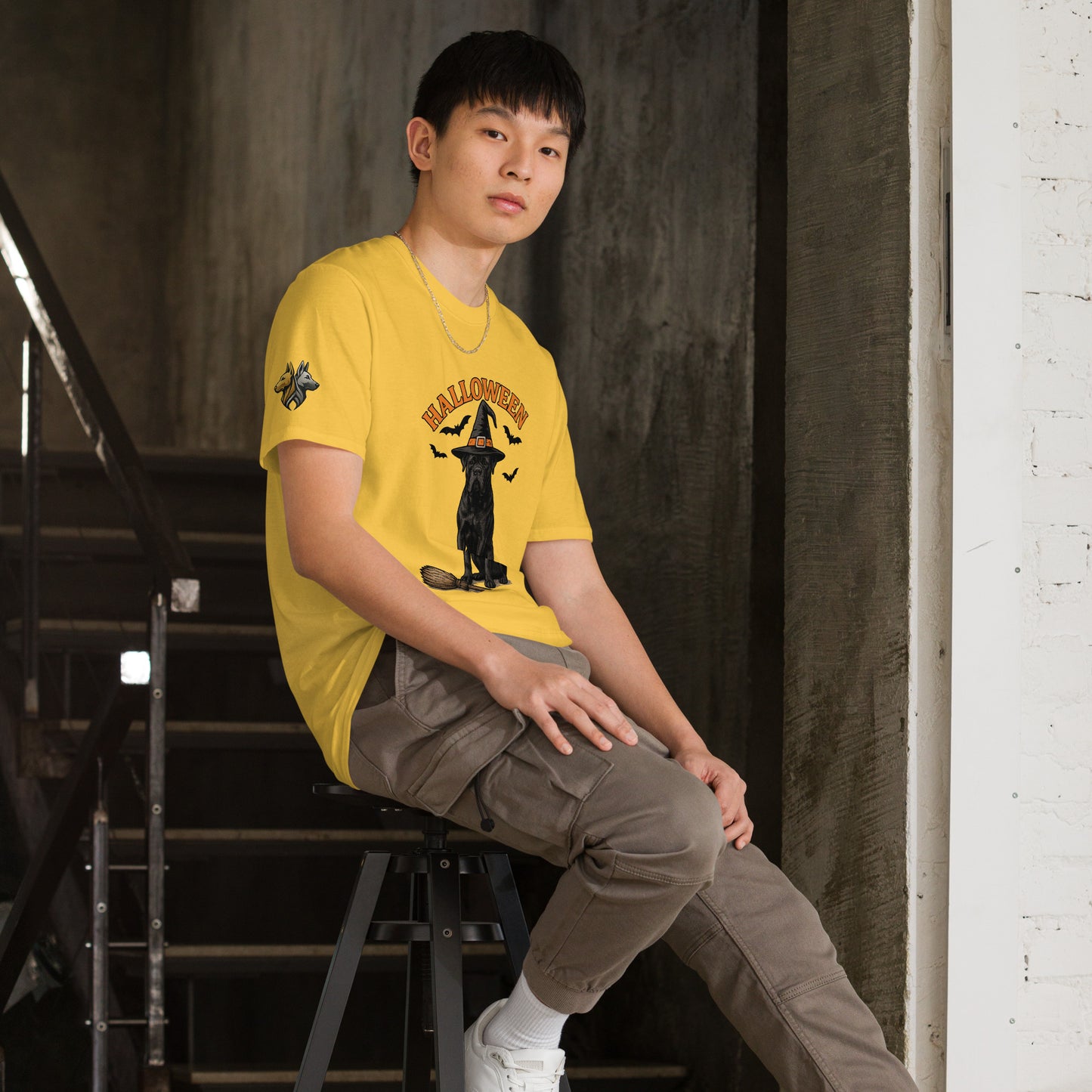 T-shirt Unisexe adultes jaune Cane Corso Halloween