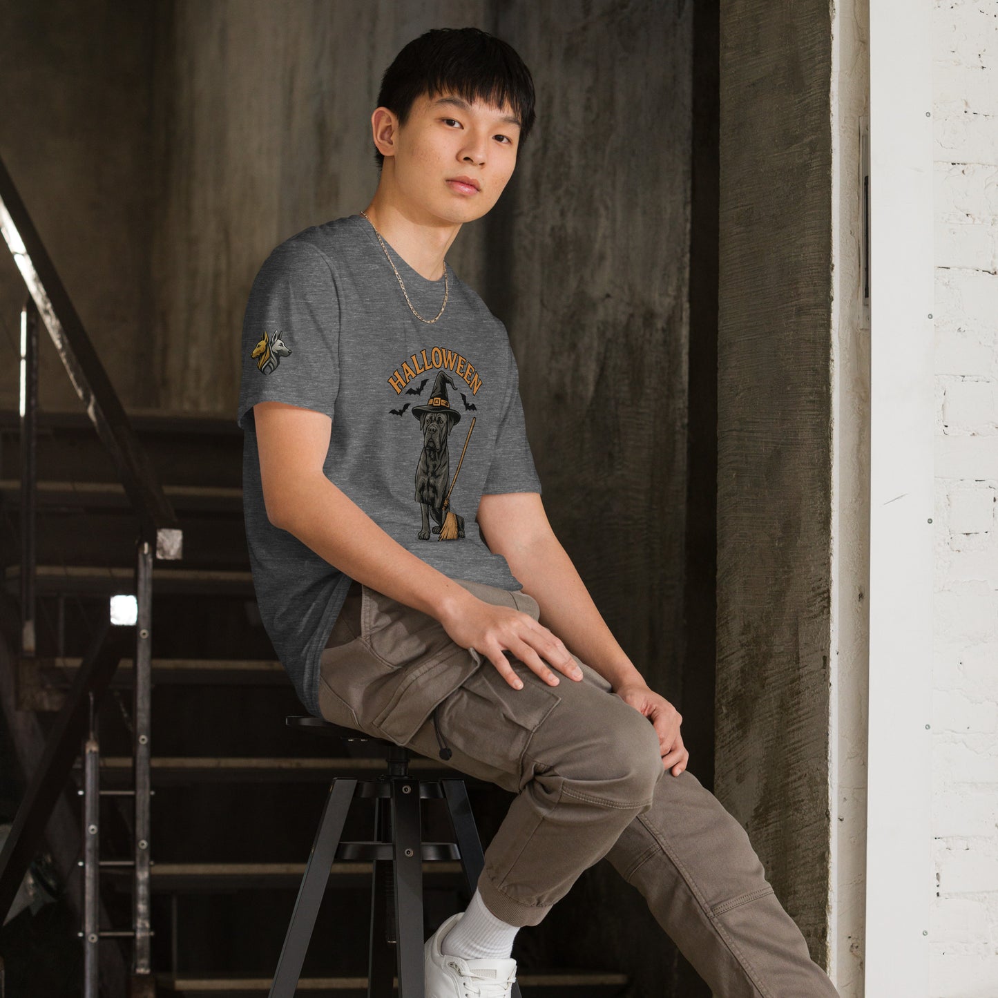 T-shirt Unisexe adulte unisexe gris Cane Corso Halloween 4