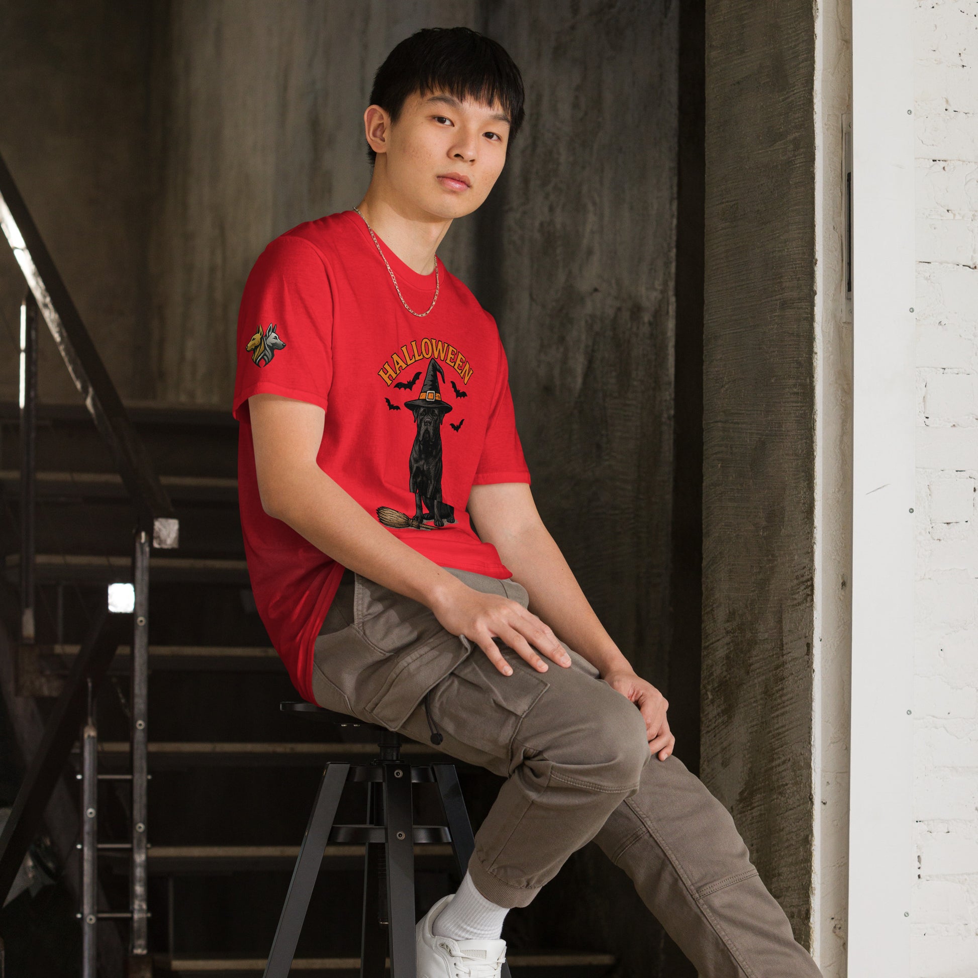 T-shirt Unisexe adultes rouge Cane Corso Halloween