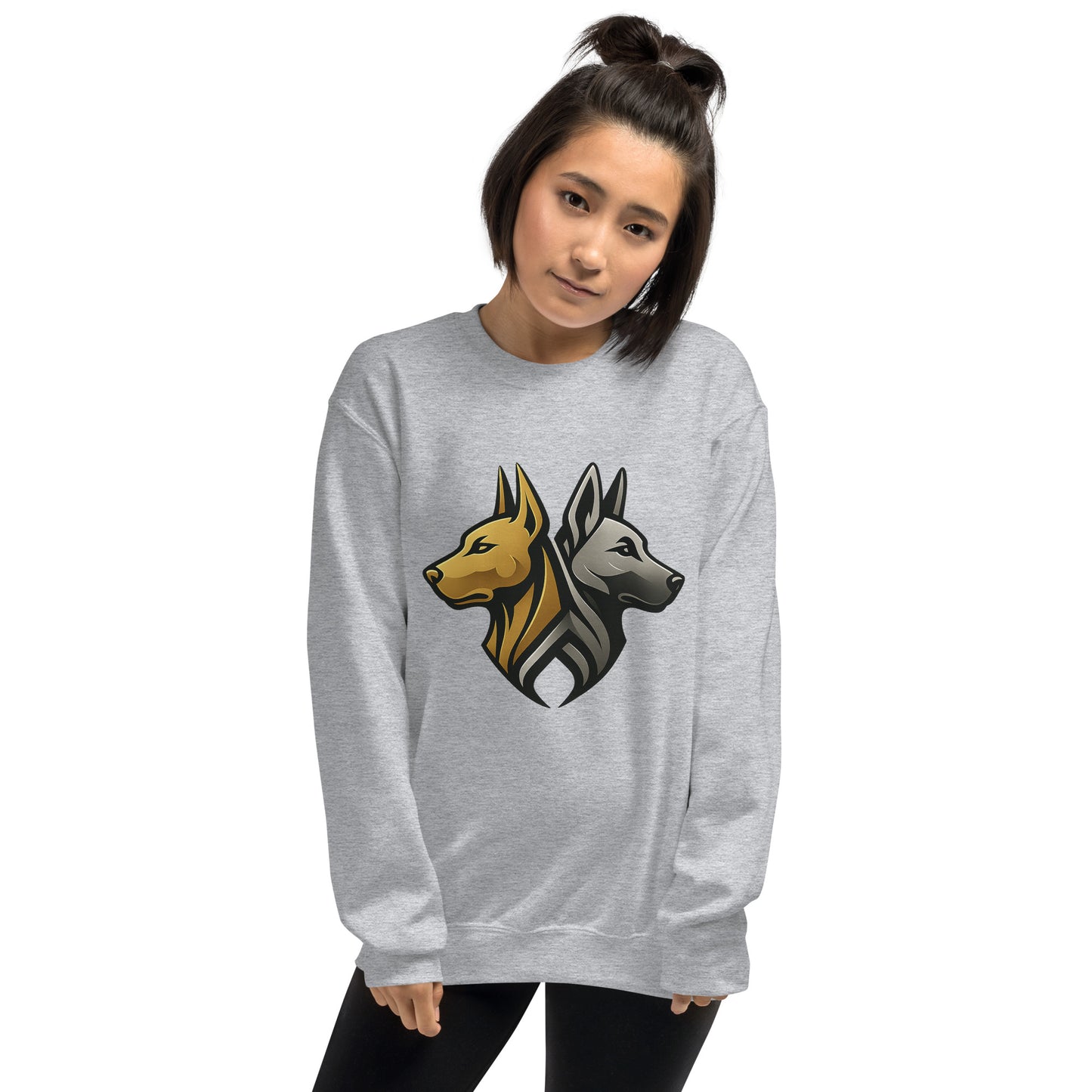 Sweat adulte Unisexe à Col Rond gris logo MolossDesign