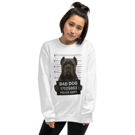 Sweat adulte Unisexe à Col Rond blanc Bad Dog Cane Corso