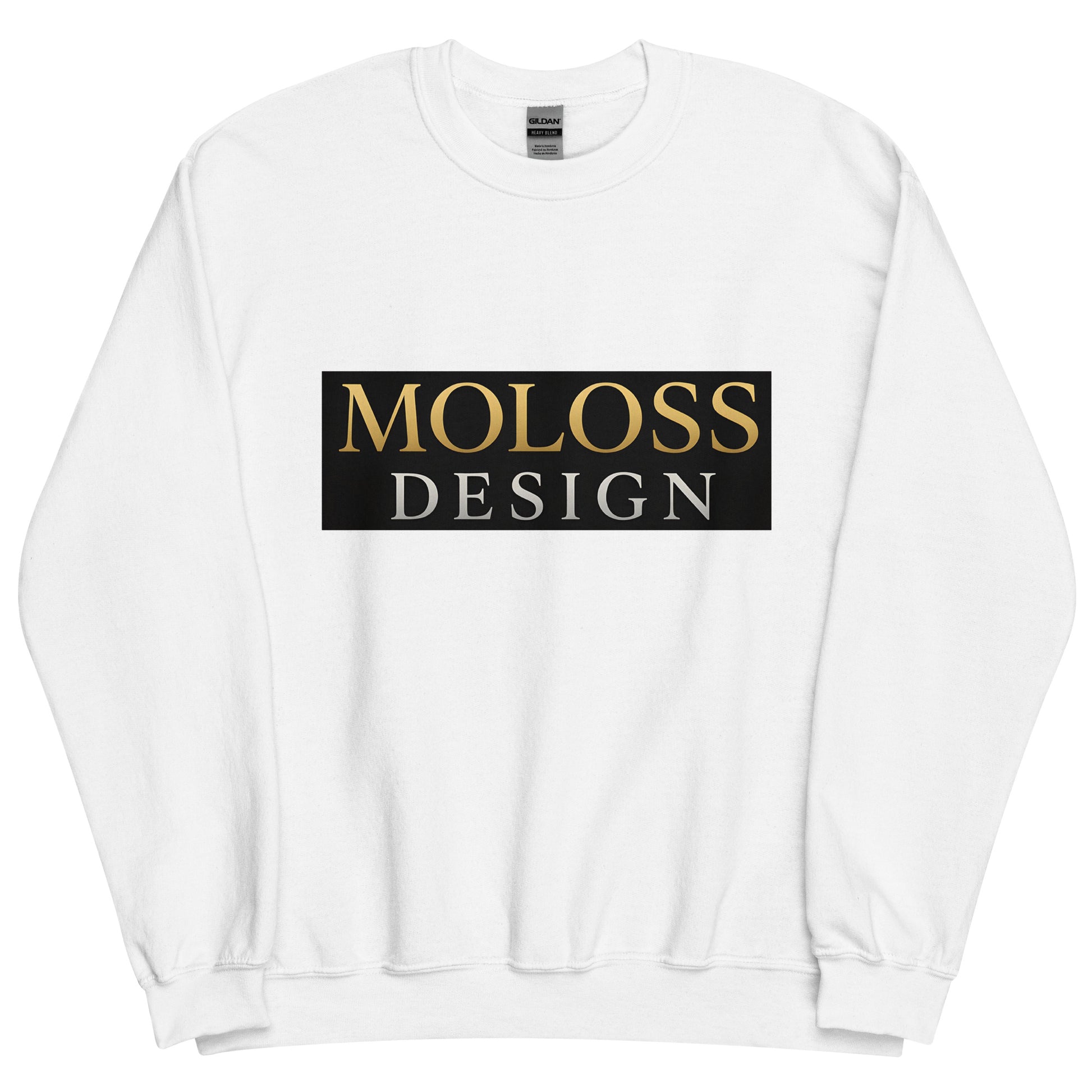 Sweat adulte Unisexe à Col Rond blanc logo MolossDesign
