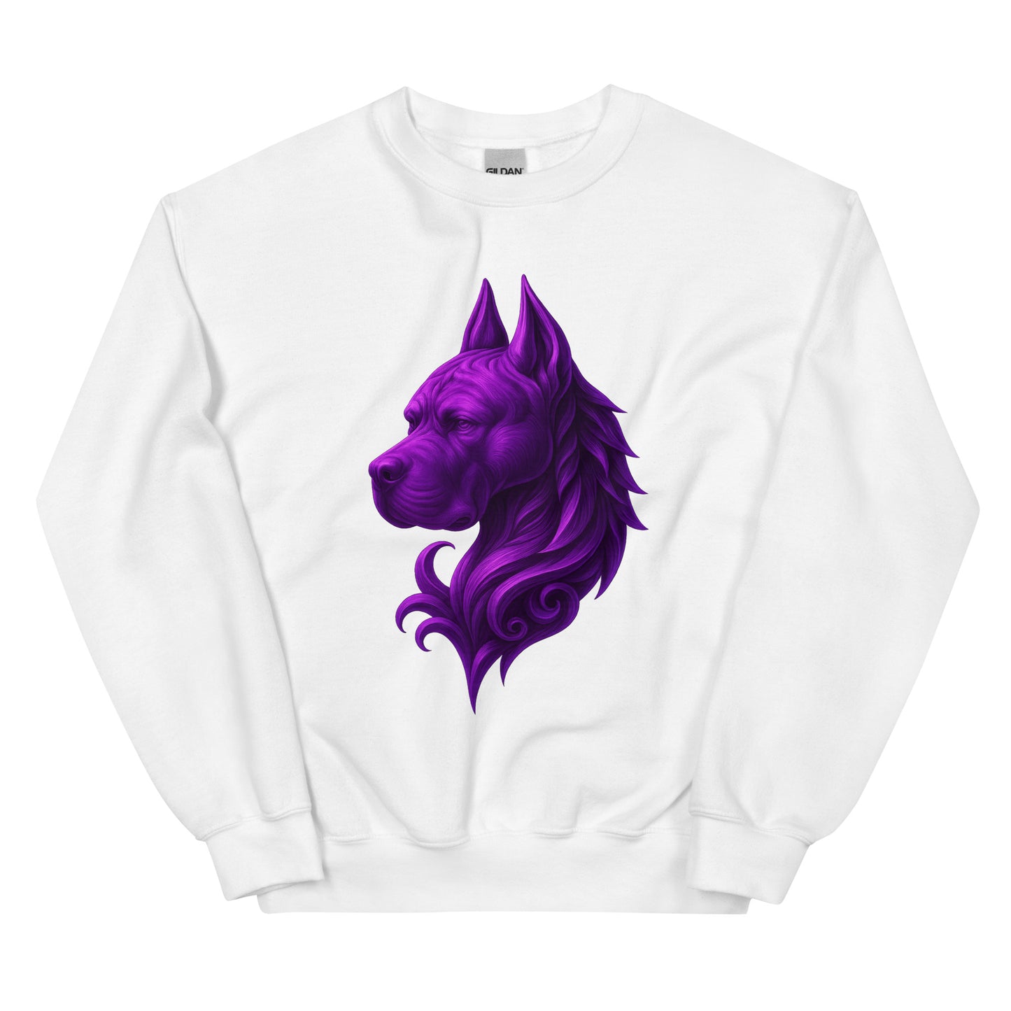 Sweat Unisexe adulte à Col Rond blanc tête majestueuse Cane Corso