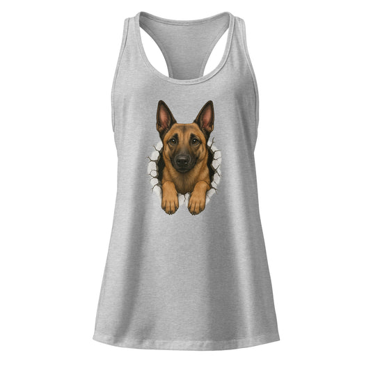 Débardeur ajusté à dos nageur pour femme gris trou mur Malinois