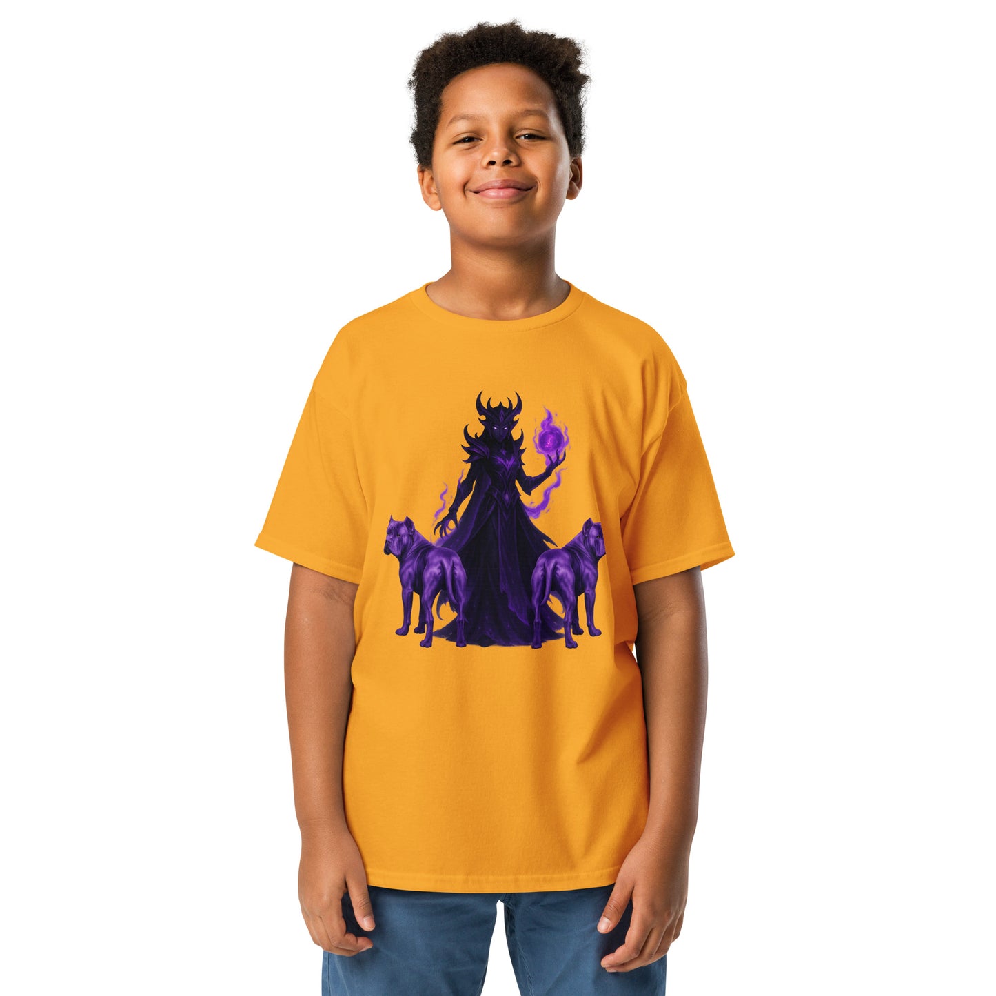 T-shirt classique enfant unisexe jaune Fantastique Cane Corso